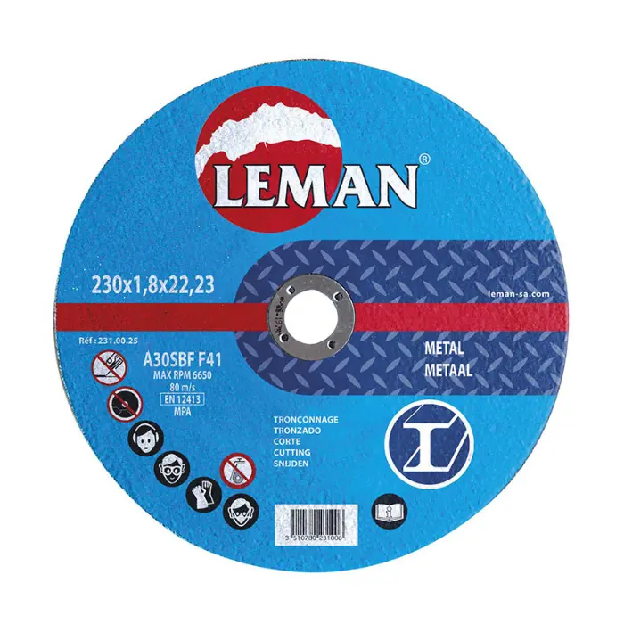 Disque à tronçonner métal Ø 230 x 1,8 mm moyeu plat