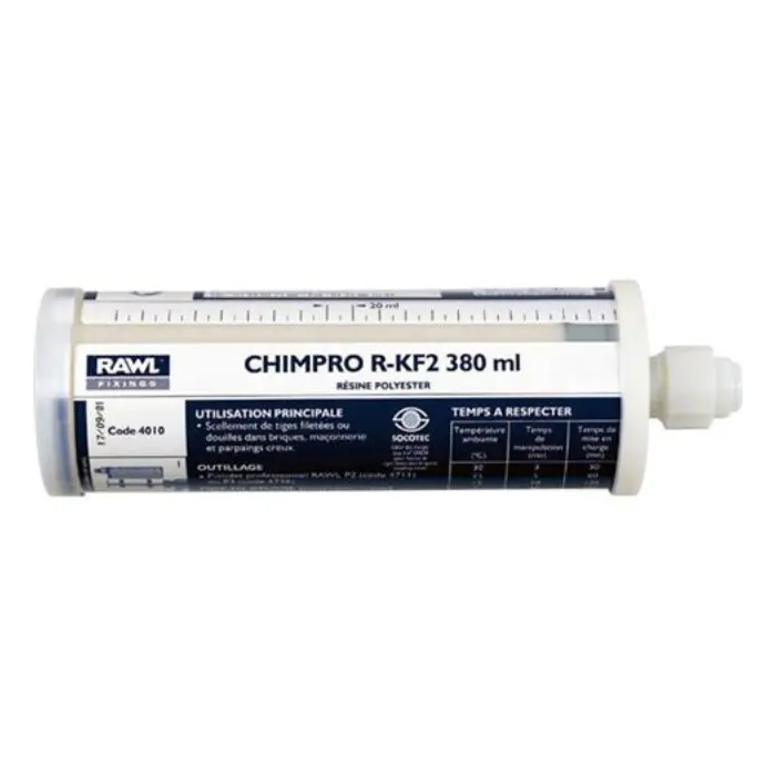 Mortier chimique polyester 410 ml ton pierre - Rawl Chimpro R-KF2