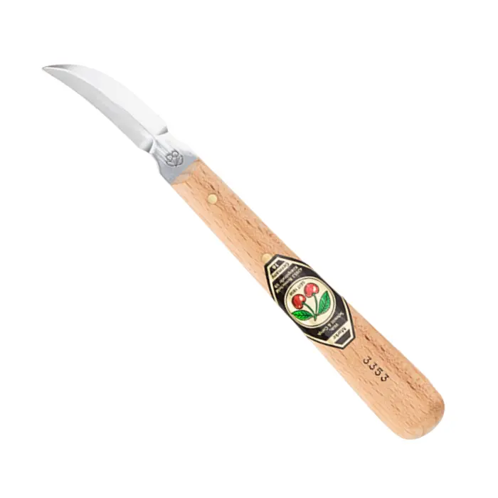 Couteau de sculpteur tranchant double courbé
