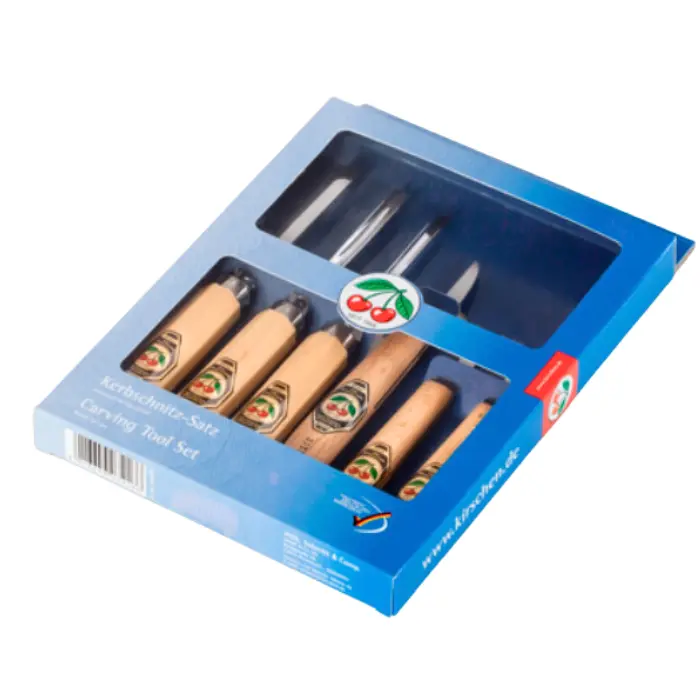 Jeu de 6 outils de sculpteur (3 ciseaux + 3 couteaux)