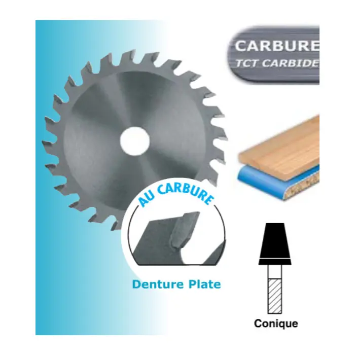 Inciseur conique carbure Ø125 mm AL20 24Z