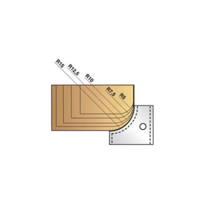 Plaquettes 1/4 rond rayon jeu de 2