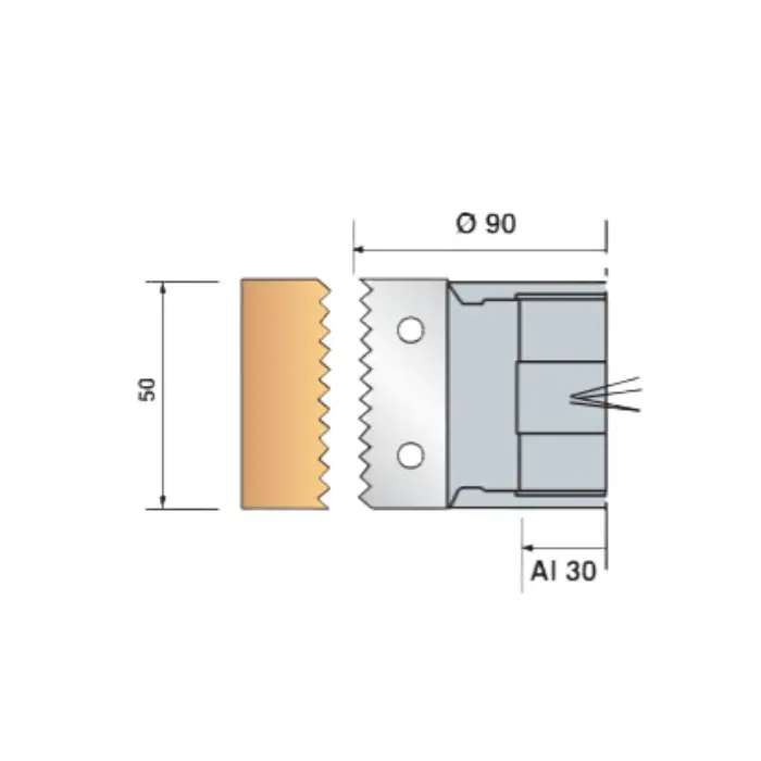 Plaquettes carbure feuillure/tenon/joint 40×23×2 mm, jeu de 2