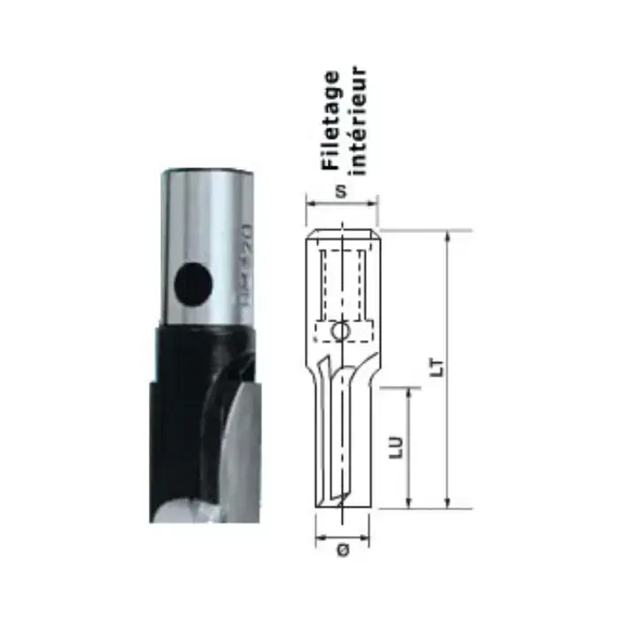 Mèche à rainer droite carbure Ø 10 mm queue M10 Scheer