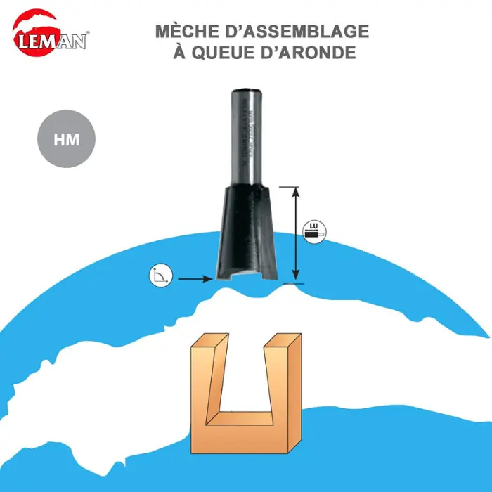 Mèche queue d'aronde HM Ø 14 mm 14° Q8
