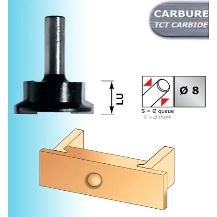 Mèche assemblage tiroirs HM Ø 32 mm LU 13 mm queue 8 mm