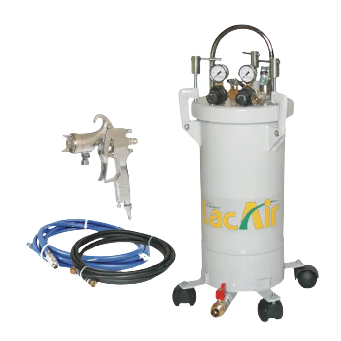 Ensemble pot sous pression 10 L inox colles blanches