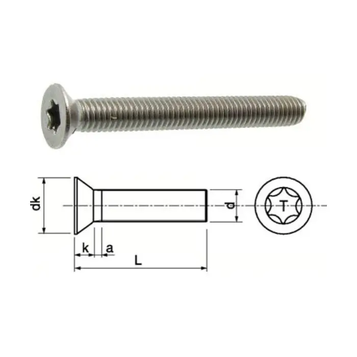 Vis métaux inox A2 TF Torx TX6 M2×5 - sachet 25