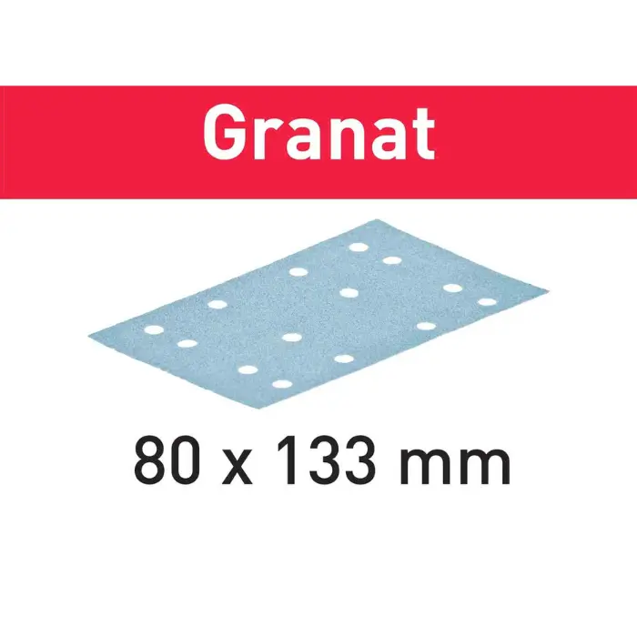 Feuilles abrasives 80 x 133 mm P80 StickFix Granat boîte de 50