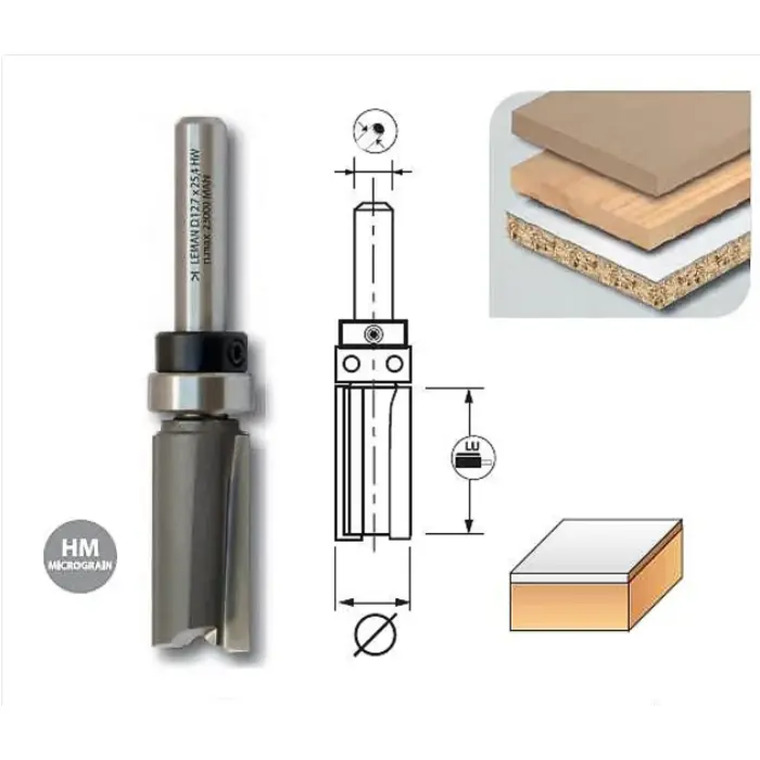 Mèche d'affleureuse droite Ø 12,7 mm Q8