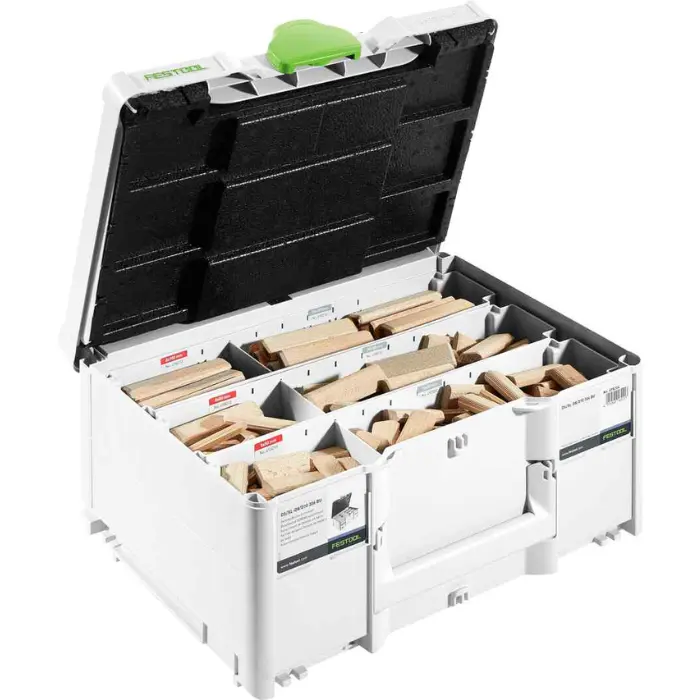Assortiment tenons DOMINO XL hêtre D8/D10 306 pcs
