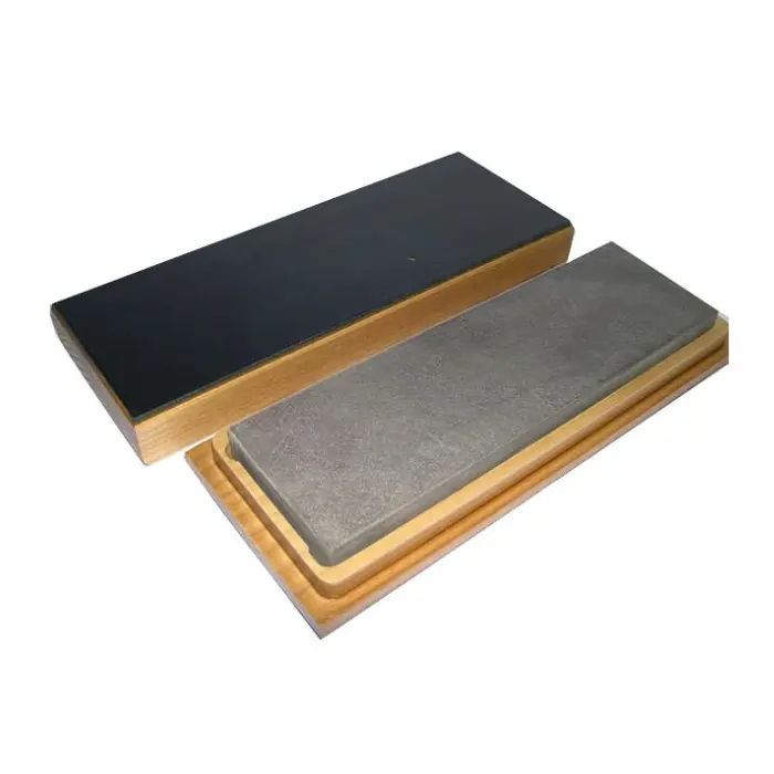 Pierre à aiguiser naturelle Bleue Belge 150×60 mm en coffret bois