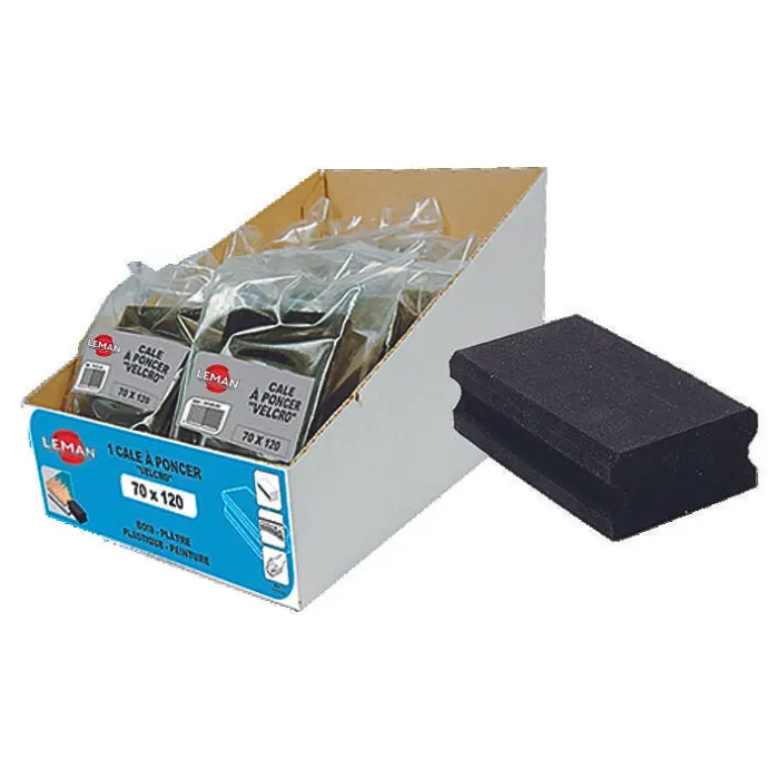 Cale à poncer mousse velcro 70 × 120 mm