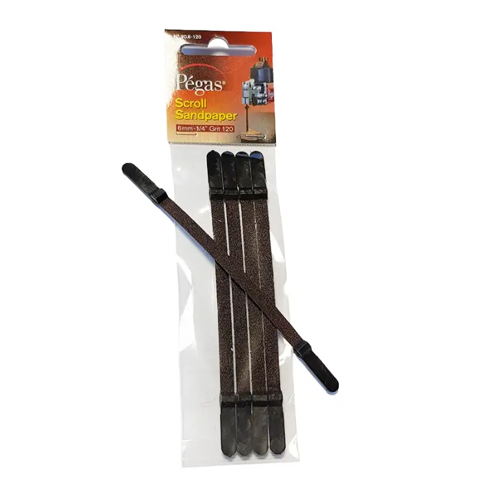 Lot de 4 abrasifs pour scie à chantourner largeur 6 mm grains 80/120/240/320