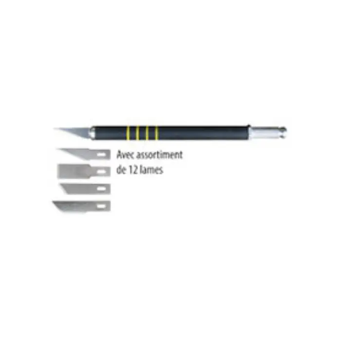 Coffret scalpel manche antidérapant + 12 lames