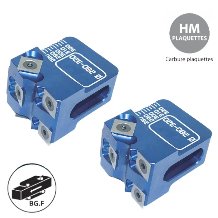 Jeu de 2 cartouches tenons hauteur 40 mm Z=3+2V