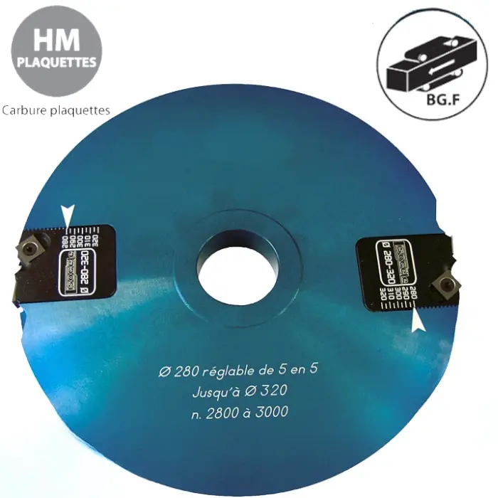 Porte-outils multi-tenons Ø280/320 mm alésage 50 mm