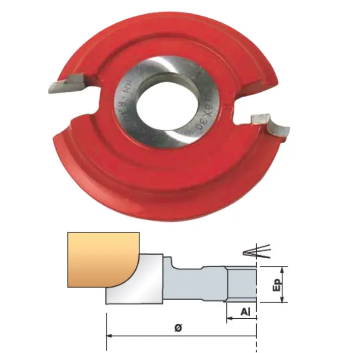 Fraise 1/4 de rond HM Ø120 mm R12 Z2
