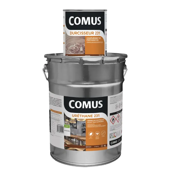 Kit vernis polyuréthane bi-composant Uréthane 231 brillant 4,8 L