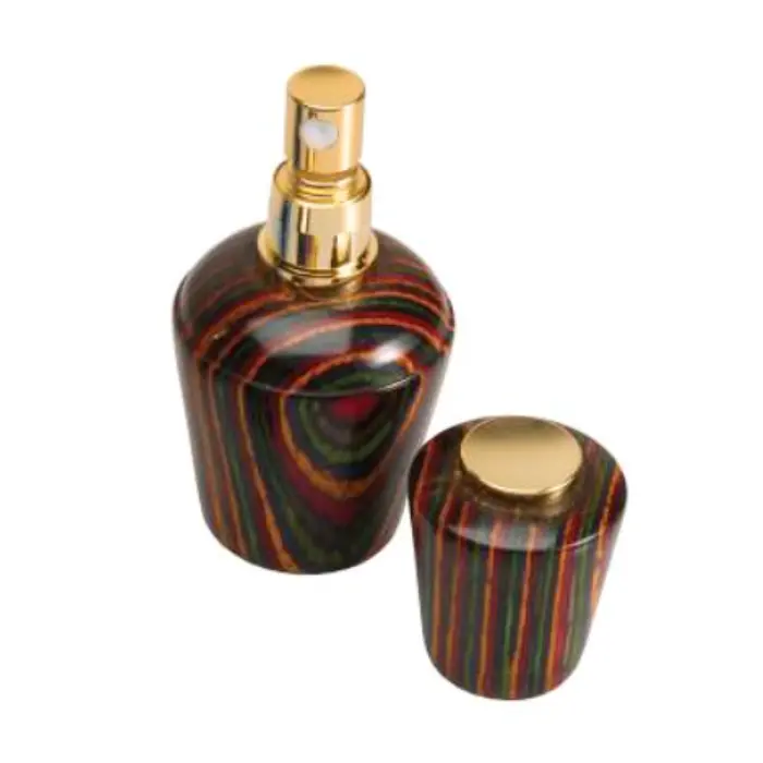 Atomiseur de parfum plaqué or 24 ct, 2 côtés plats, Ø15 mm