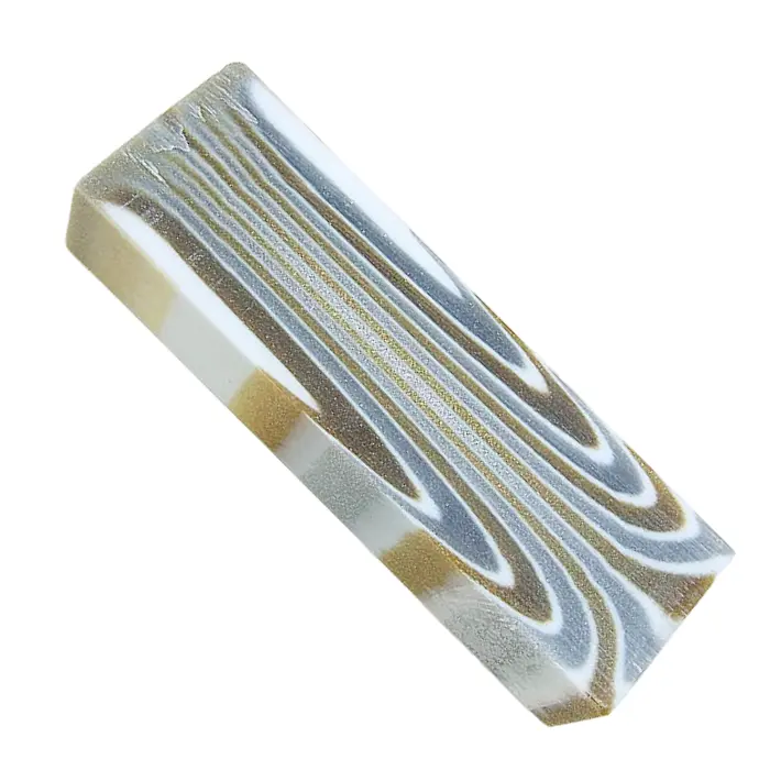 Ébauche de manche polyester or/argent/blanc 30×35×114 mm