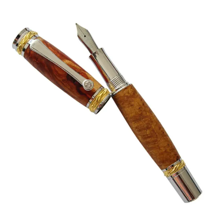 Mécanisme stylo plume chrome et or 22K · CARLA Luxe n°1