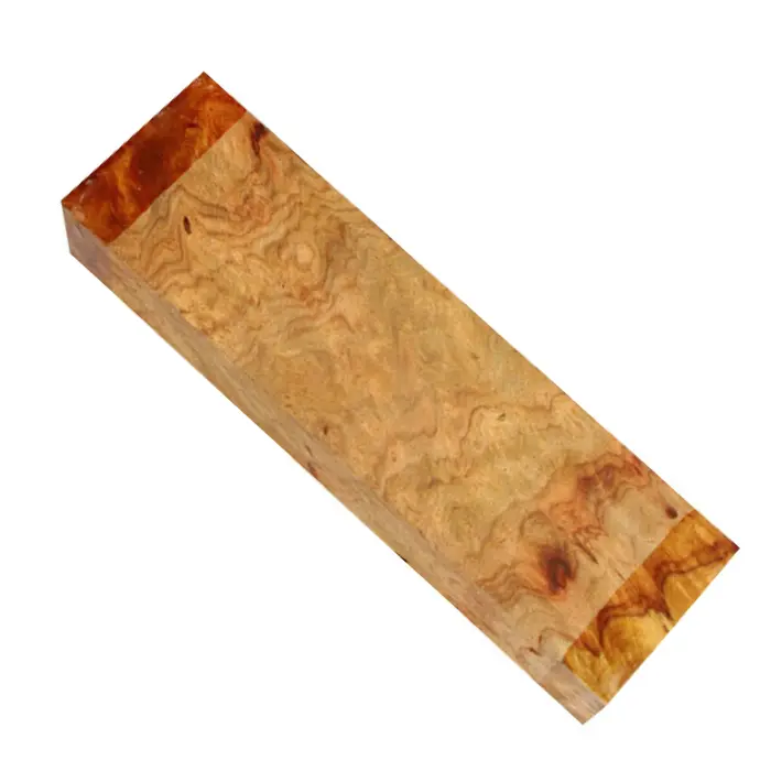 Ébauche de manche Loupe d'Amboine 28 x 40 x 140 mm