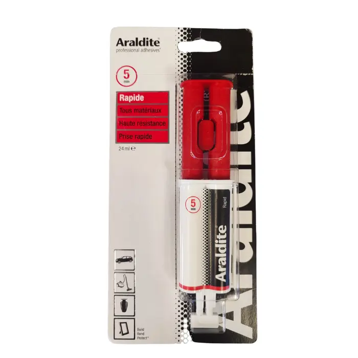 Colle époxy bi-composant prise rapide seringue 24 ml - Rapid