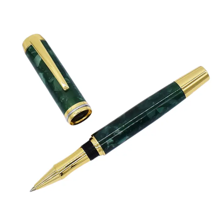 Mécanisme de stylo roller capuchon vissé plaqué or - Viviane