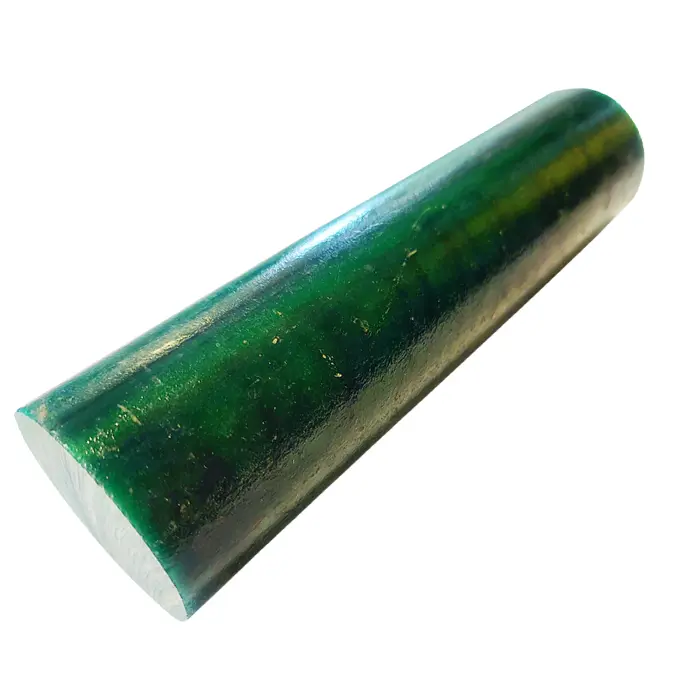 Ébauche ronde résine polyester Ø 50 × 200 mm motif malachite