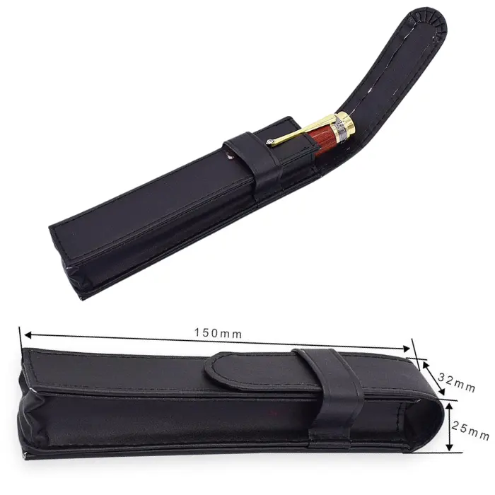 Étui simili cuir noir pour stylo