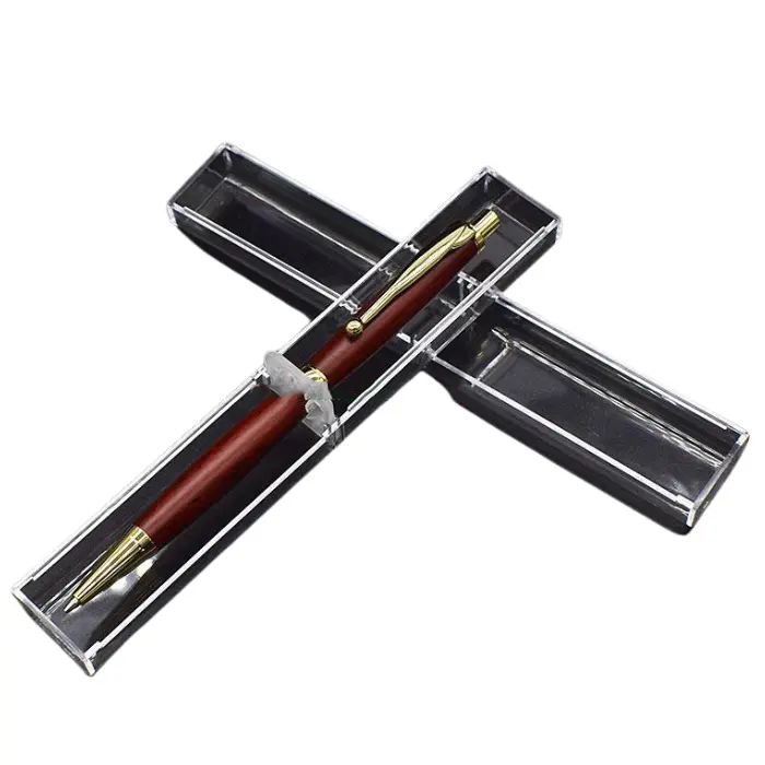 Écrin plastique transparent carré pour 1 stylo