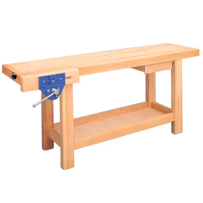 Établi menuisier hêtre massif 2000 × 500 mm presse rapide