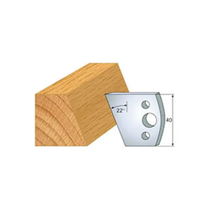 Jeu de 2 fers de toupie chanfrein HT 40 mm N°001