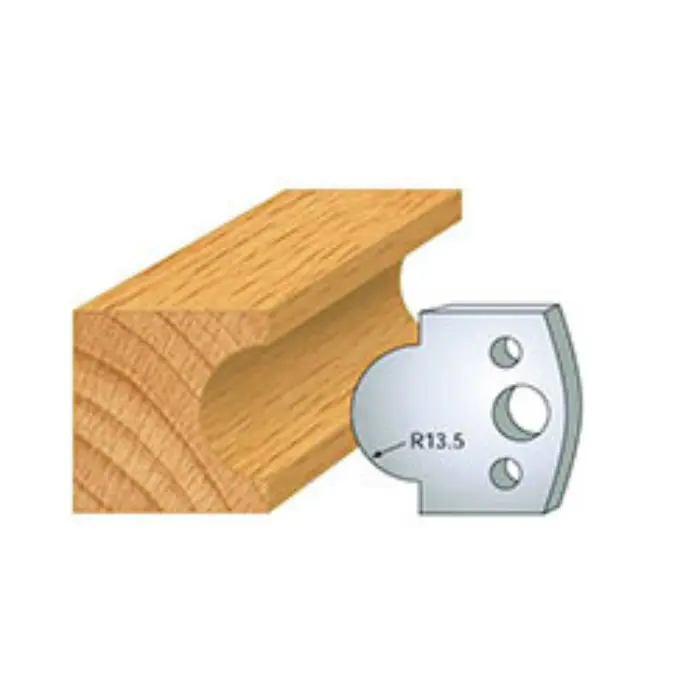 Jeu de 2 contre-fers de toupie profil gueule de loup N°118 HT 40 mm