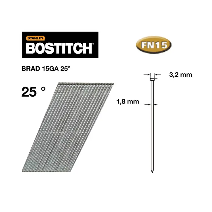 Pointes de finition 15G 50 mm galvanisées - FN1532