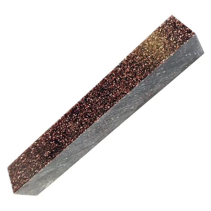 Carrelet résine Glitter ~21×21×150 mm - Marron à points bleus