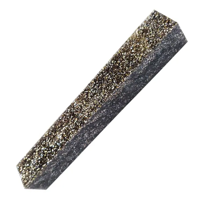 Carrelet résine Glitter 21×21×150 mm - Noir / Or