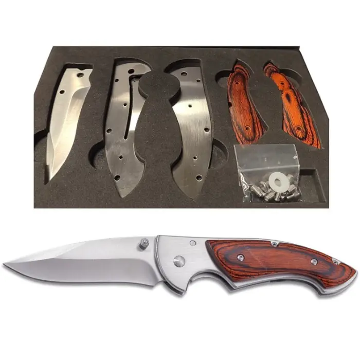 Kit couteau pliant Framelock lame Drop Point acier inox - FL001