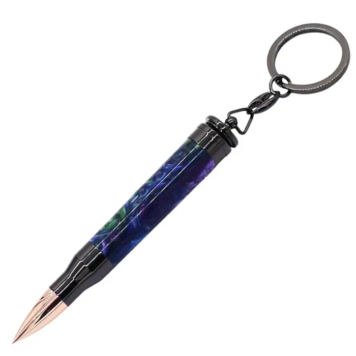 Mécanisme porte-clés Mini Cartouche avec culasse, Gun Metal