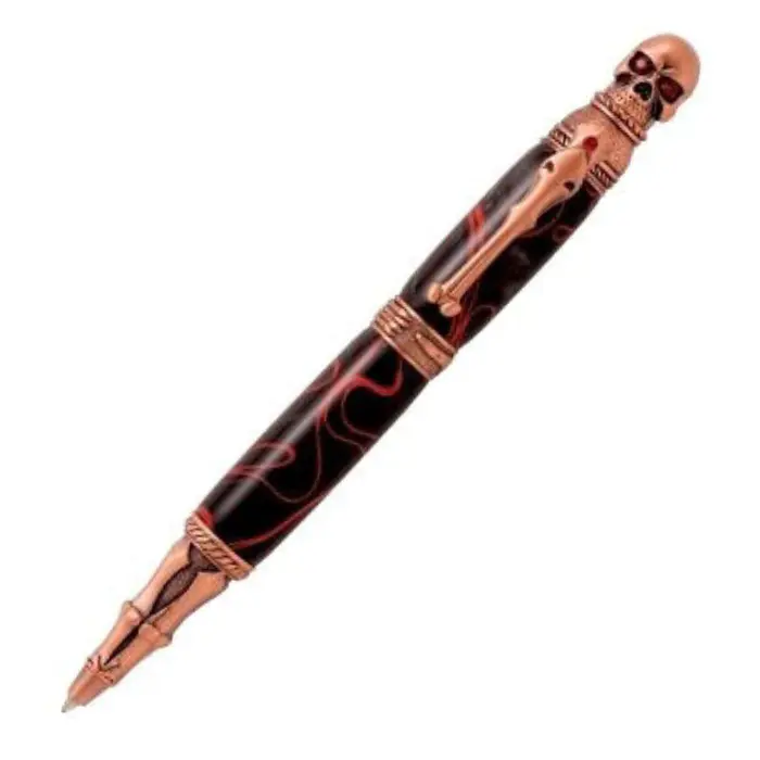 Mécanisme stylo bille Ø 9,5 mm skull laiton antique - Lily