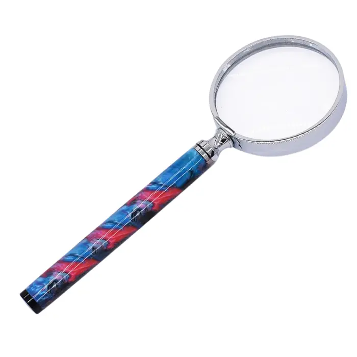 Loupe à manche 4× lentille Ø63 mm acier chromé