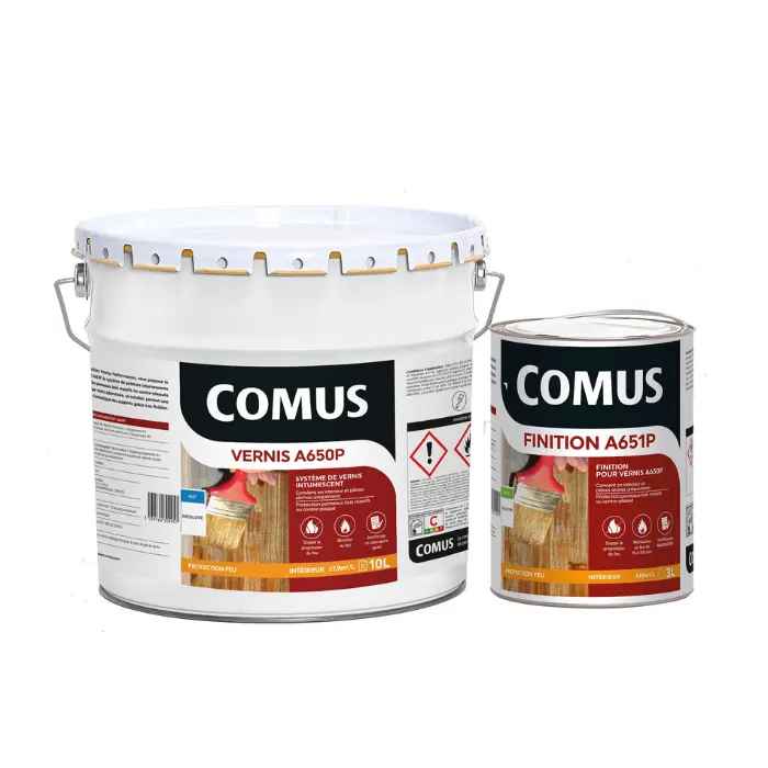 Vernis de finition intumescent A651P satiné panneaux bois 3 L