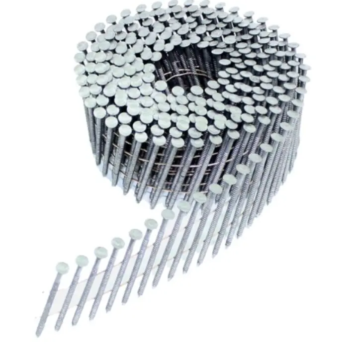 Pointes annelées galvanisées 8 µm Ø 3,8×100 mm rouleau 15° boîte 2160