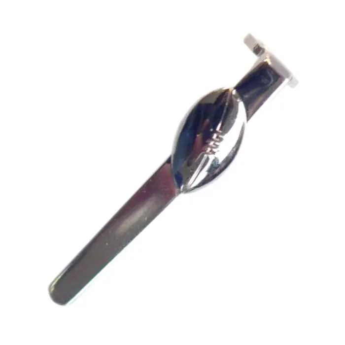 Clip forme rugby gun métal pour stylo 7 mm