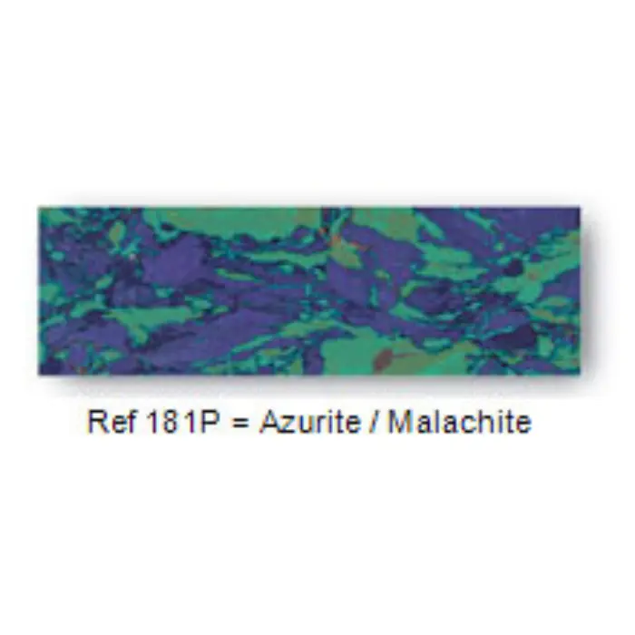 Plaquette pierre reconstituée 105×35×5 mm - "Azurite / Malachite"