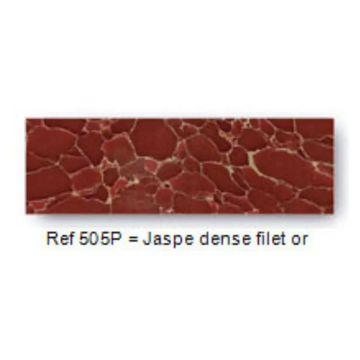 Plaquette pierre reconstituée filets or 105×35×5 mm - Jaspe dense