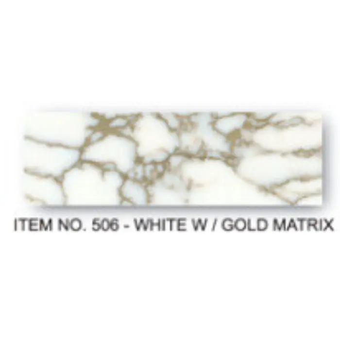Plaquette pierre reconstituée filets or 105×35×5 mm - Blanc filet or