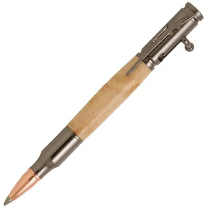 Mécanisme stylo à bille gun metal avec culasse - Adele