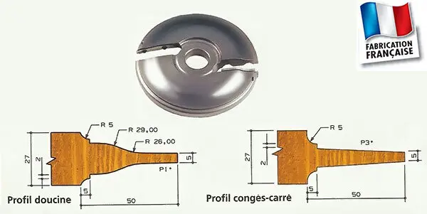 Porte-outils plate-bande multiprofils Ø 162 mm Al 30 Z2